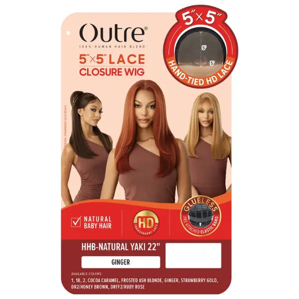 Perruque lace closure yaki straight Outre