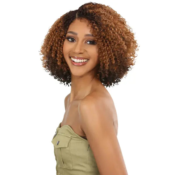 Perruque lace curly mi-longue frisée caramel Vanessa Hair Lugia