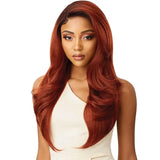 Perruque Rousse Swiss Lace Front Melted Hairline Outré - Catalina en DR2 Cinnamon Spice