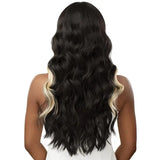 Perruque lace front sans colle wavy noire Outre Perfect Hairline