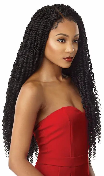 Lace Front Wig Tressée Passion Twist X-PRESSION Outré  profil