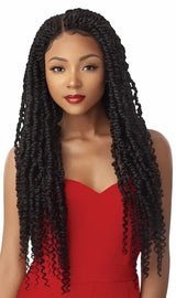 Lace Front Wig Tressée Passion Twist X-PRESSION Outré longueur 28 pouces