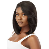 Perruque Lace Front Yaki Straight Bob Noir Outre SleekLay Part Rudy