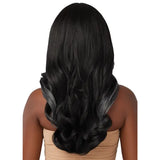 Perruque lace front HD yaki wavy longue grise Outre Avani