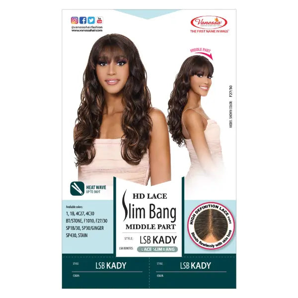 Perruque lace HD Body Wave avec Frange Vanessa Hair Kady