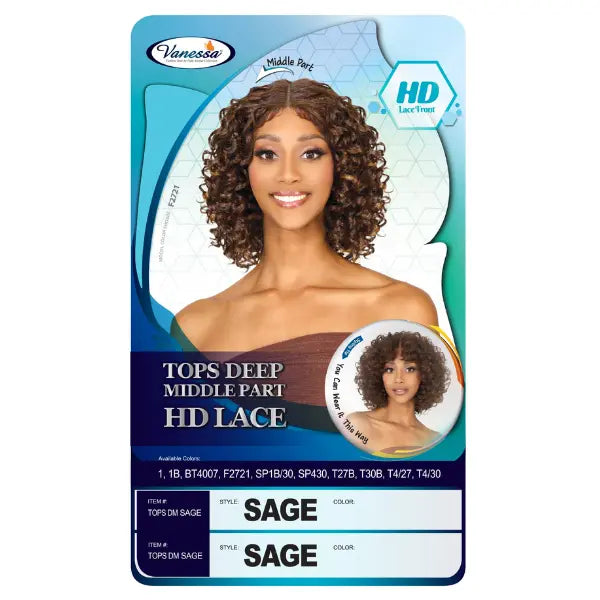 Perruque lace HD curly hair mi-longue Vanessa hair Sage