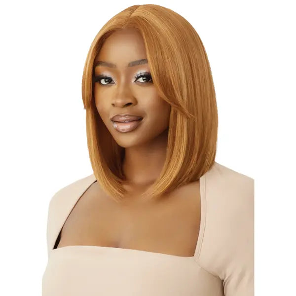 Perruque lace HD straight bob synthétique blonde Outre Nuru