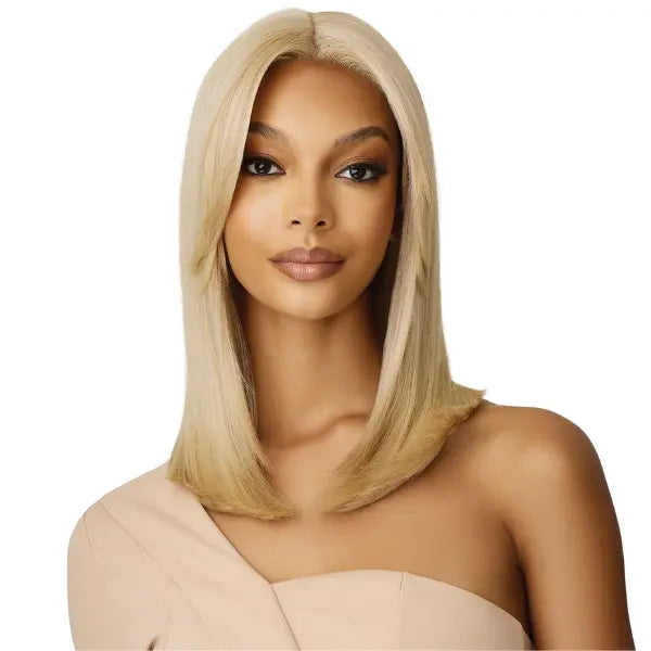 Perruque lace straight bob wig blonde mi longue Outre Nayella