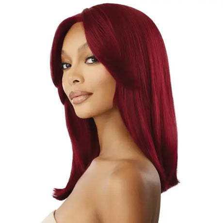 Perruque Lace Straight Bob Wig Bordeaux mi longue Outre Nayella