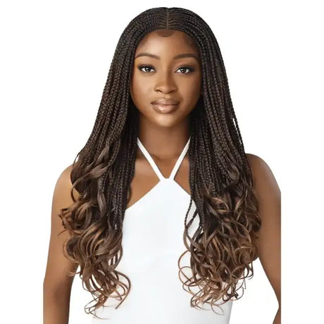 Perruque Lace Tressée French Curls Outré Middle Part French Curl Box Braids