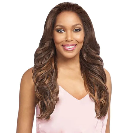 Perruque Lace Wig 360° en cheveux semi-naturels Body Wave couleur Caramel Vanessa Hair Circa