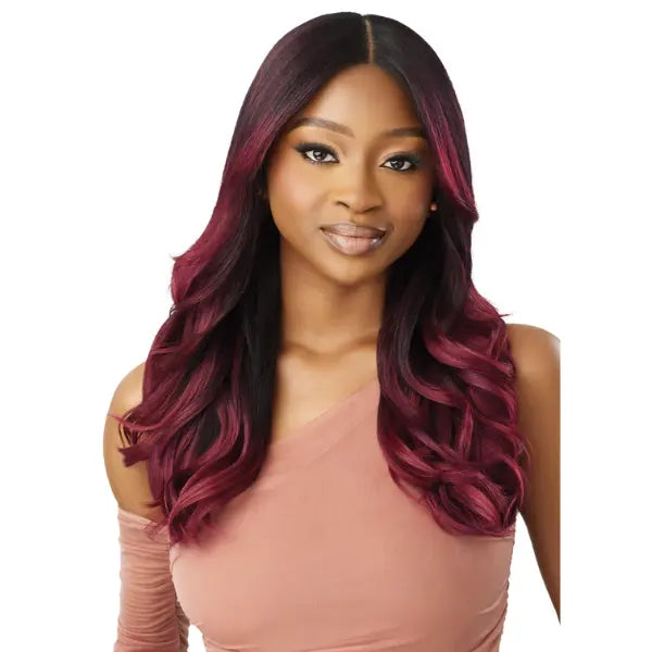 Perruque lace wig frange rideau bordeaux Outre Melted Hairline Adela