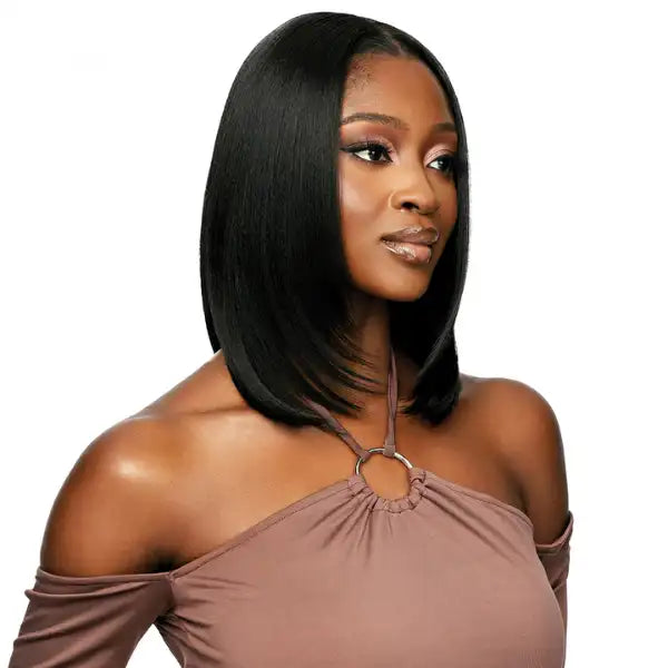 Perruque Natural Yaki Lace Closure Straight Bob Outre