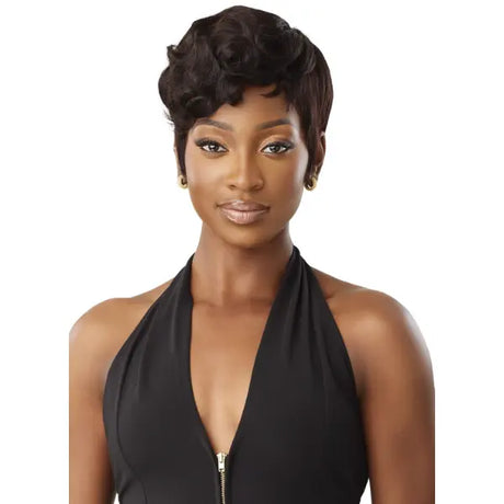 Perruque naturelle courte lace HD curly pixie cut Outre Fab&Fly Riri