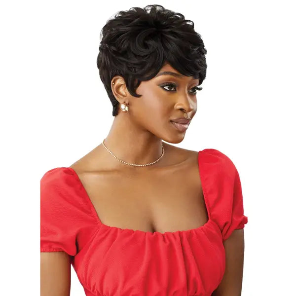 Perruque en cheveux 100% naturels ondulée et courte coupe Pixie cut Outre Ceren