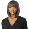 Perruque Naturelle cheveux 100% humainsstraight Bob avec Frange grise Outre Deria