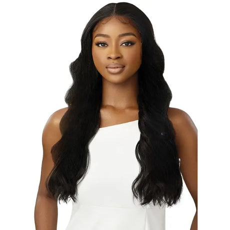 Perruque sans colle wavy lace front noire Outre Perfect Hairline Elanor