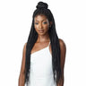 Perruque Tressée avec des nattes Lace Frontal Wig en Noir (1B) - Knotless Square Part Braids - Outré 