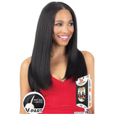 Perruque V-Part Straight Lisse Longue Noire Model Model Gardenia Ana