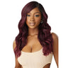 Perruque wavy burgundy bordeaux lace HD Outré Melted Hairline Elissa