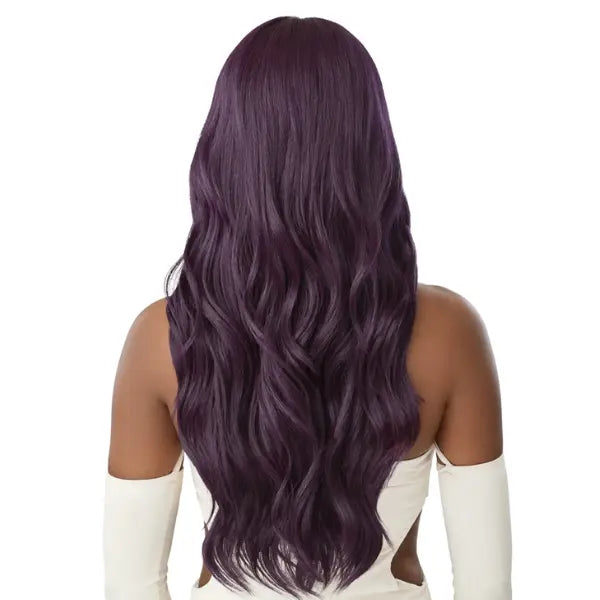 Perruque Wavy longue à frange Middle part dark violet Outre Matilda