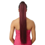 Ponytail lisse et longue couleur Ombre bordeaux Postiche Outre Bone straight 34 pouces