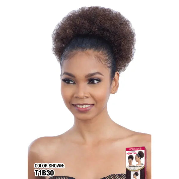 Postiche Kinky Curly Afro Puff Marimba Girl Model Model