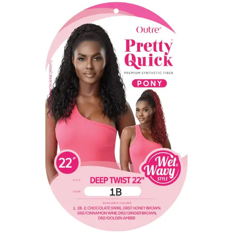 Postiche longue et rouge Bouclé deep wave Outre Pretty Quick Deep Twist Packaging