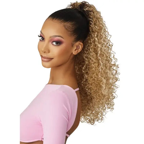 Postiche ponytail curly bouclée blonde Outré Ola