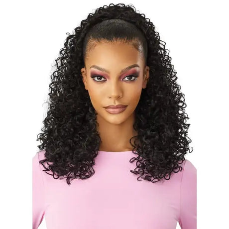 Postiche ponytail curly bouclée couleur noire Outré Ola