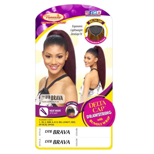 Postiche ponytail Yaki Straight Vanessa Hair Delta Cap Brava