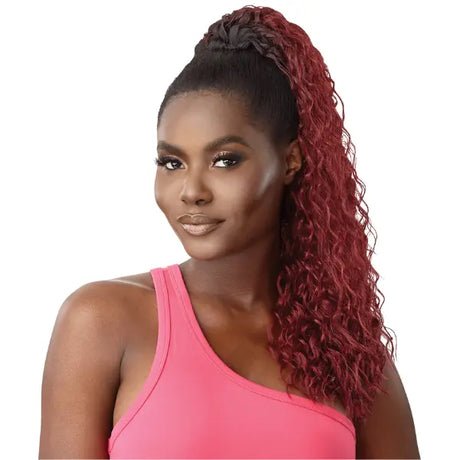 Postiche Rouge Longue Curly et pas cher Outre Pretty Quick Pony Deep Twist