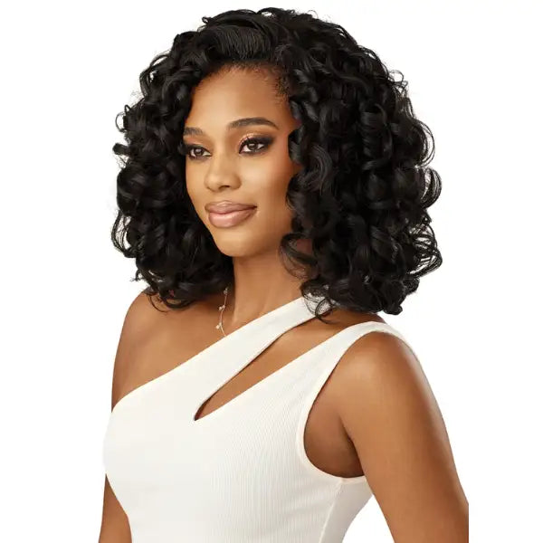 Quick weave perruque demi-tête curly bouclée noir Outre Winnie