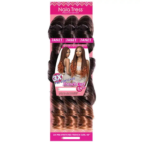 Rajouts pour braids French Curl Janet Collection 3X pre-stretched 48 pouces