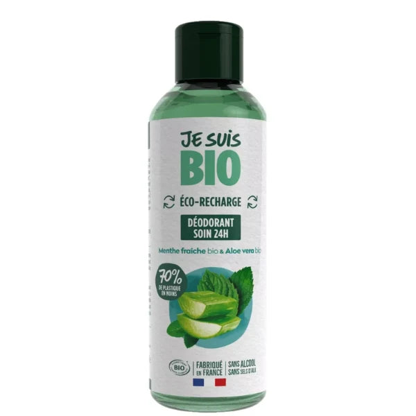 Eco Recharge déodorant roll-on Je suis Bio Menthe Fraîche aloe vera Fabrication française