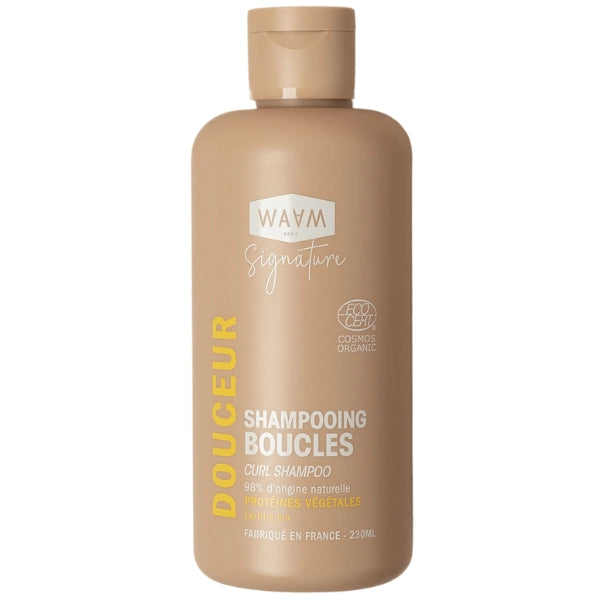 Shampoing doux hydratant respectueux des cheveux bouclés, frisés, crépus, ondulés secs WAAM