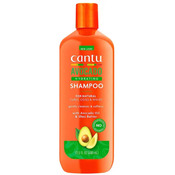 Shampoing hydratant à l'huile d'avocat et beurre de Karité pour les cheveux secs et abîmés Cantu.