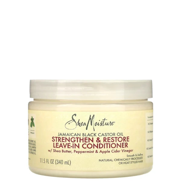 Shea Moisture Jamaican Black Castor Oil Strengthen & Restore Leave In Conditioner à l'huile de Ricin Noire de Jamaïque