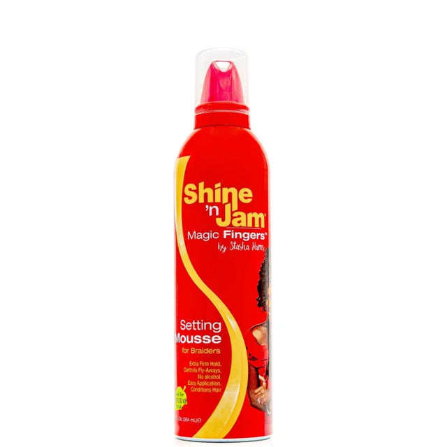 Mousse coiffante anti-frisottis pour tresse africaine Shine 'n Jam 354ml