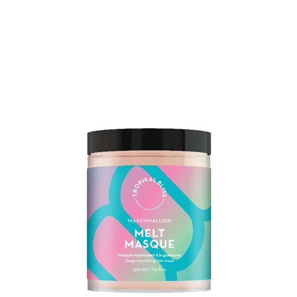 Le Masque Fondant Marshmallow Melt de Tropikalbliss est un soin très riche conçu pour les cheveux bouclés à frisés. Pot 300ml