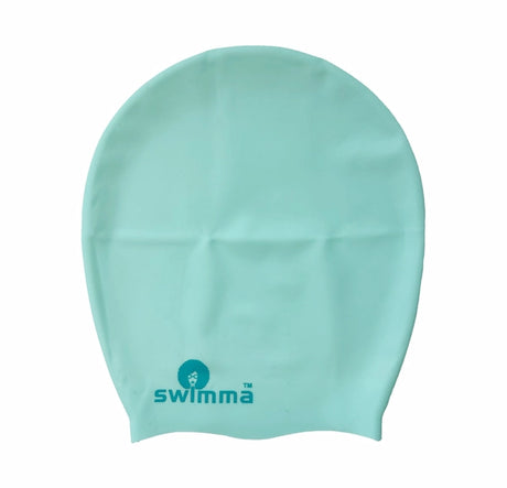 Bonnet de Natation Extra-Large en Silicone Imperméable de Qualité Supérieure Swimma Caps - Vert d'Eau Pastel Mint.  36CM