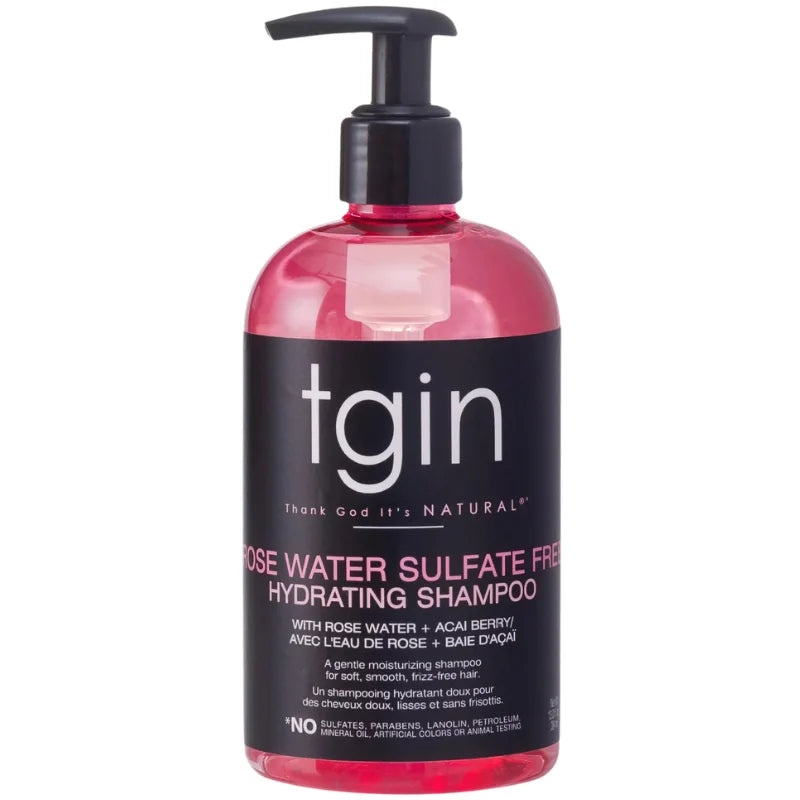 Shampoing hydratant sans sulfate l'eau de Rose TGIN Cheveux bouclés, frisés, crépus