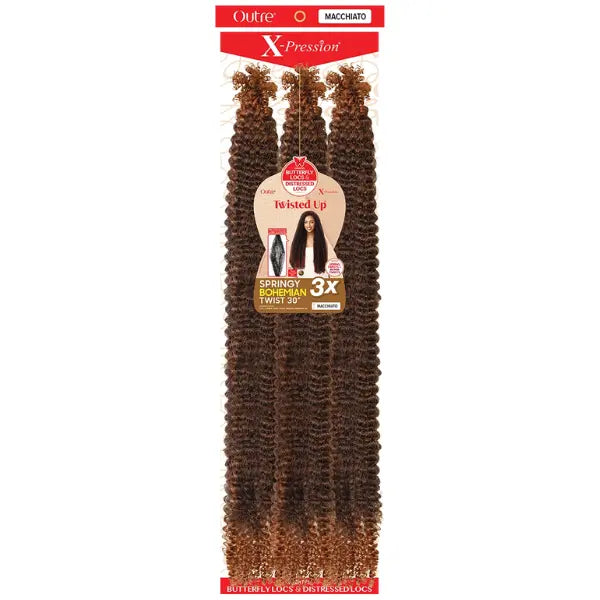 Mèches X-Pression ppour Vanilles et twist Springy Bohemian Twist pré-étirée longueur 30 pouces Outré