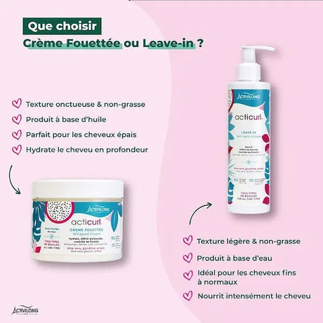 Acticurl bien choisir votre soin coiffant, leave in ou crème fouettée ?