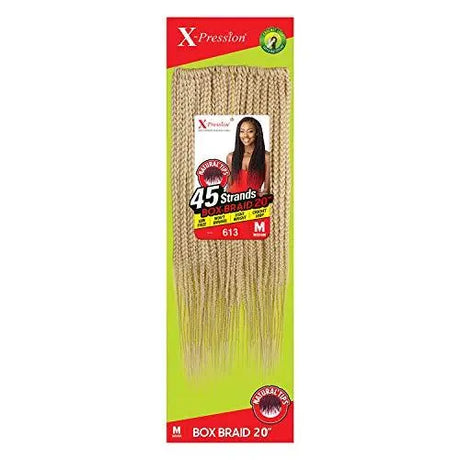 45 Mèches X-PRESSION rajouts blonds pour Crochet Braids Outré Medium 14 pouces déjà nattés