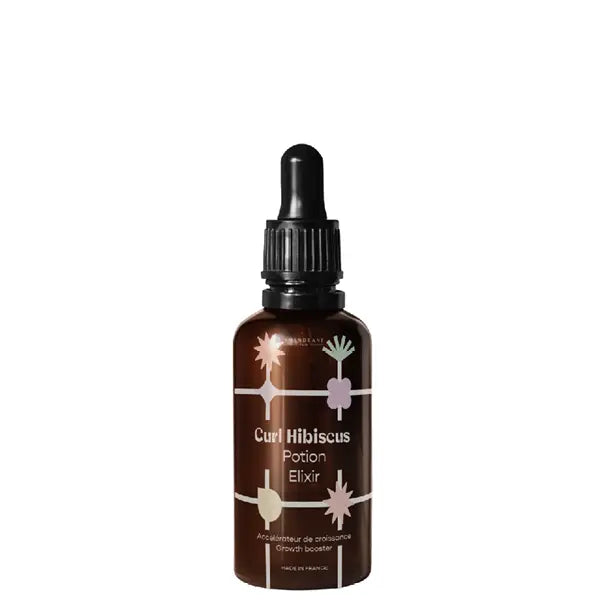 Curl Hibiscus Potion Elixir accélère la croissance capillaire, redonne une meilleure élasticité aux boucles, apporte de la brillance et de la densité au cheveu.