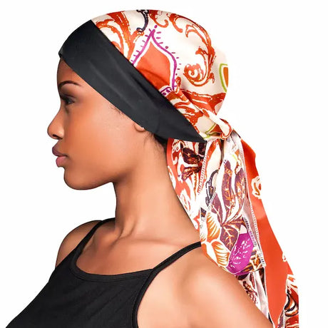 Foulard Satin Imprimé Cheveux Edge Wrap Scrf Moroccan Evolve