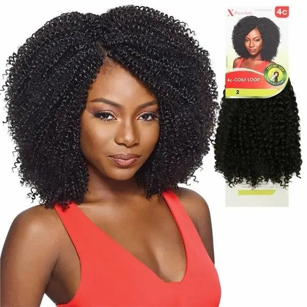 Mèches Afro Kinky X-Pression Braid 4C Coily Loop pour Crochet Braid