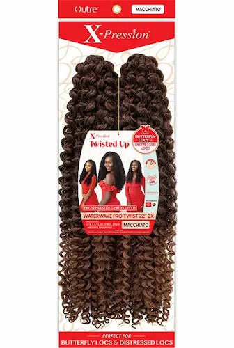 Mèches X-Pression pour butterfly locks Waterwave Fro Twist  22 pouces Outré Macchiato