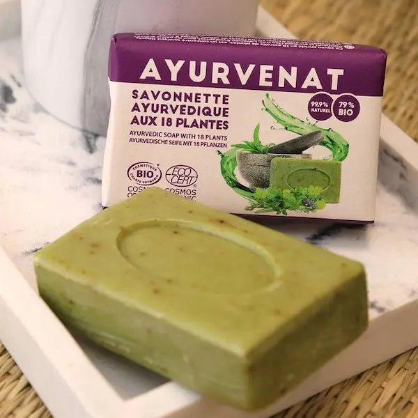 Savon ayurvédique bio aux 18 plantes ultra-doux et tonifiant - Ayurvénat sur Diouda.fr